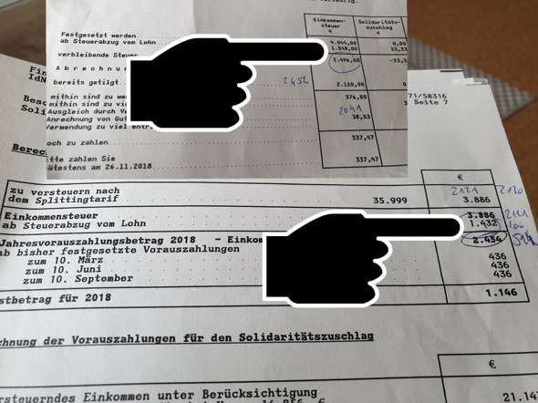 Berechnung der Einkommensteuer Vorsuszahlung? (Steuererklärung)