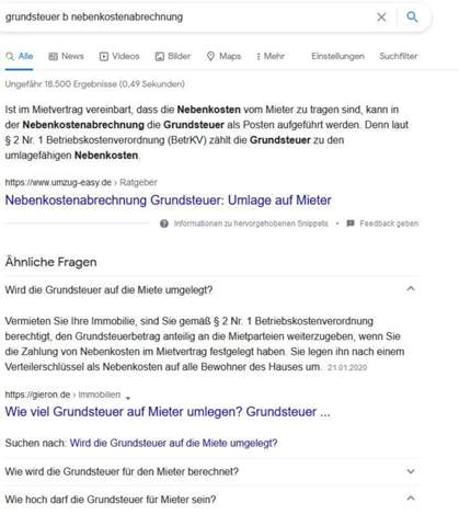 - (Mietrecht, Grundsteuer)