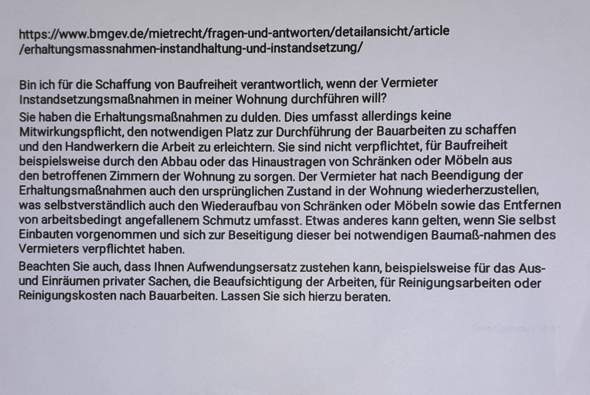 - (Recht, Mietrecht, kostenübernahme)