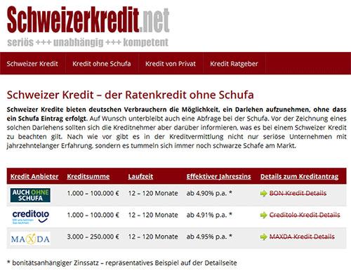 Schweizer Kredit Anbieter Grafik http://www.schweizerkredit.net - (Kredit, Schufa, Erfahrungen)