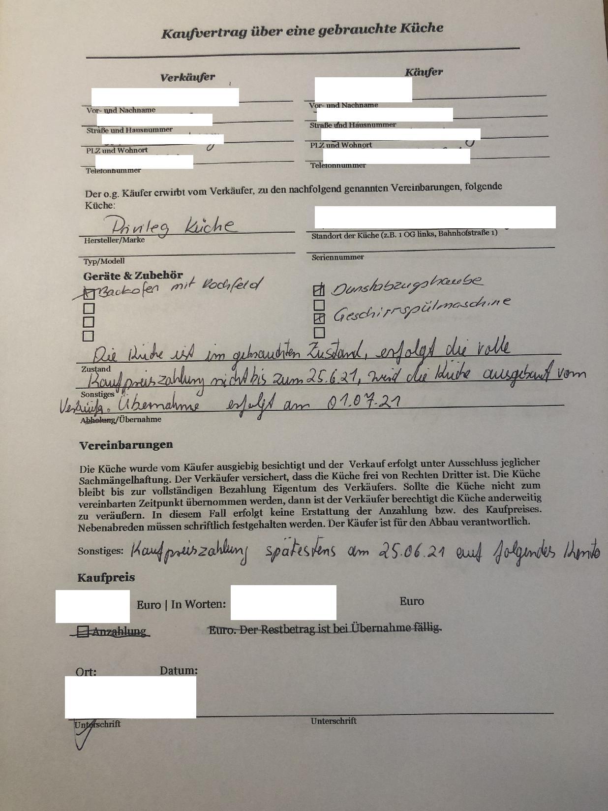 Ablse Einbaukche Bestimmungen Im Kaufvertrag Schtzen Nur Den Verkufer Ablse Einbaukche Bestimmungen Im Kaufvertrag Schtzen Nur Den Verkufer