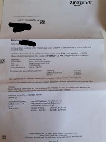 - (Geld, Amazon)