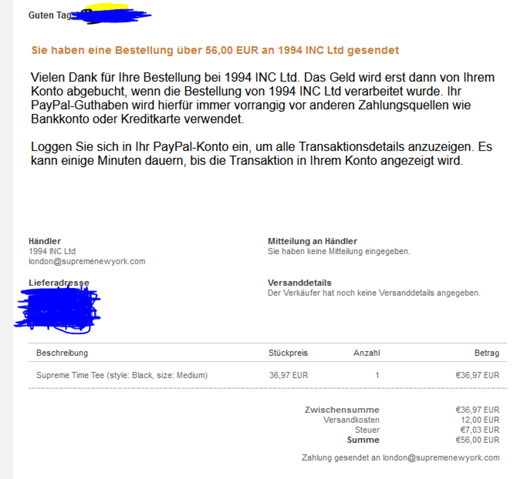 Supreme T Shirt Doppelt Gekauft Paypal Paypal Zahlung