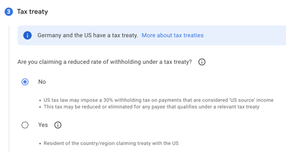 W-8 BEN Steuerformular aus USA, was bedeutet tax treaty?