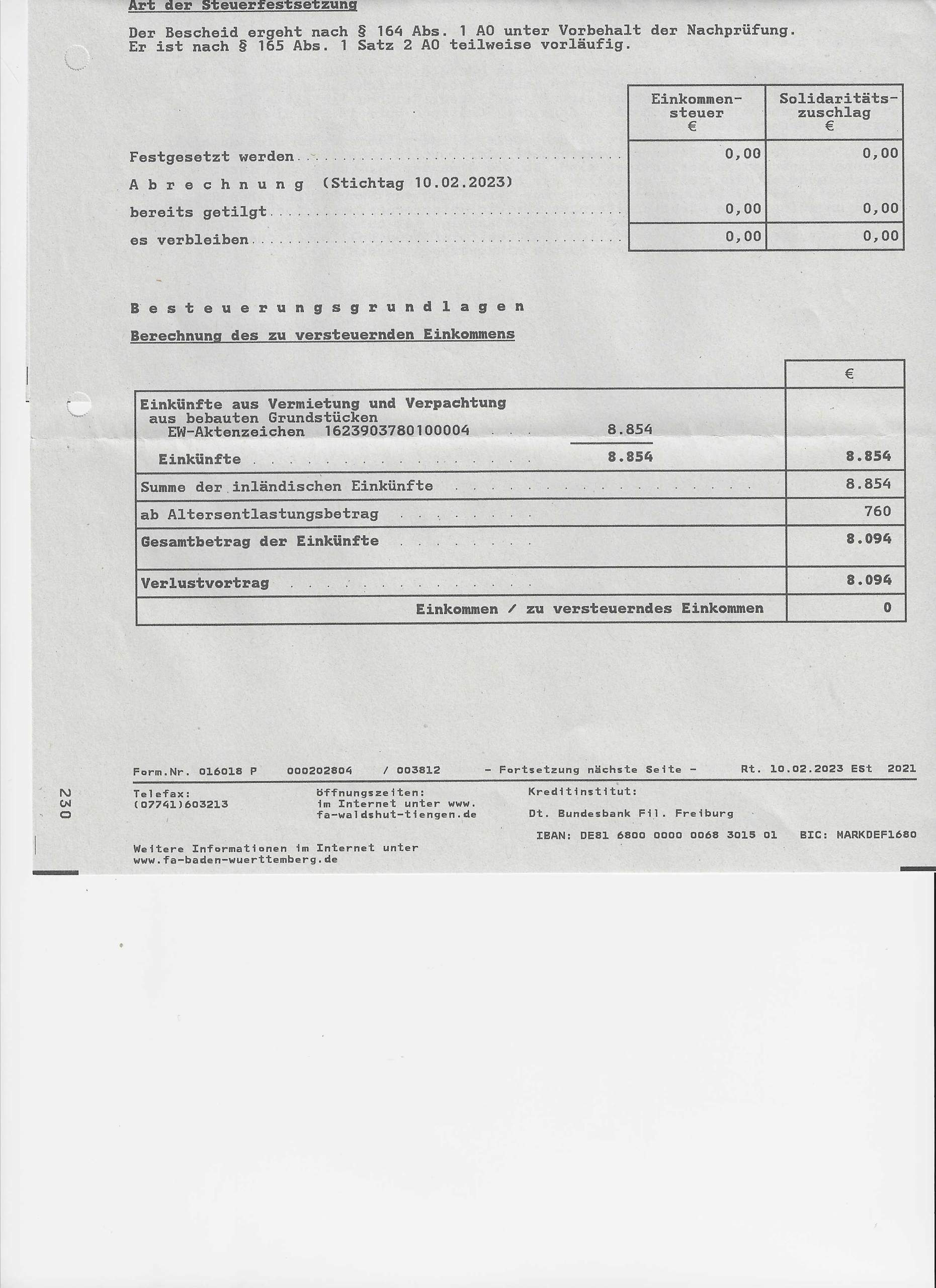 Was bedeutet Altersentlastungsbetrag beim Steuerbescheid? (Steuern